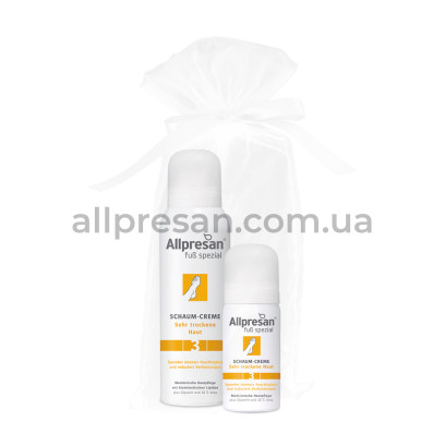 Подарунковий набір Крем-піна для сухої шкіри стоп Allpresan Foot Special No. 3 Foam Cream, 125 мл + 35 мл