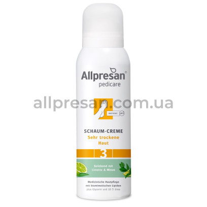 Крем-піна для сухої шкіри стоп з ароматом Лайм-М'ята Allpresan Foot Special No. 3 Foam Cream, 125 мл