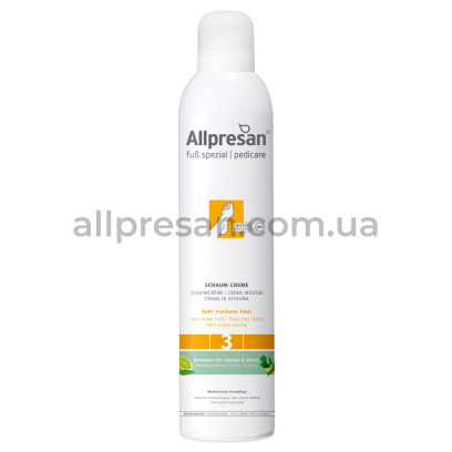 Крем-піна для сухої шкіри стоп з ароматом Лайм-М'ята Allpresan Foot Special No. 3 Foam Cream, 300 мл